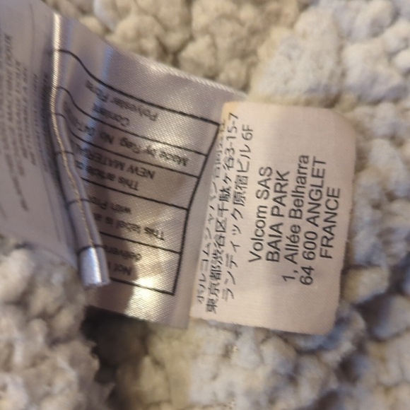 Volcom Sherpa lined Baia Park black zip warm outdoor Skater Girl jacket sz L - Picture 8 of 9